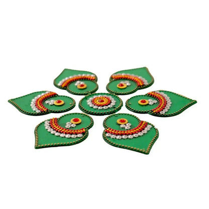 Kundan HandiKrafts Designer Double Layered Rangoli Green (Baby) - Mytrendzcart