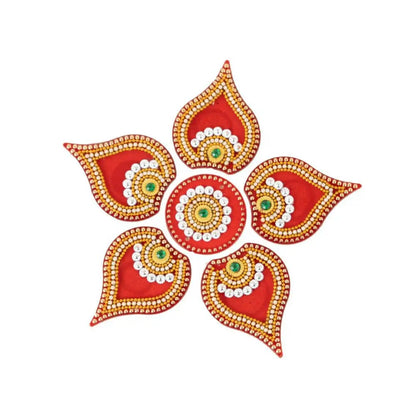 Kundan HandiKrafts Designer Modak Rangoli Red (Baby) - Mytrendzcart