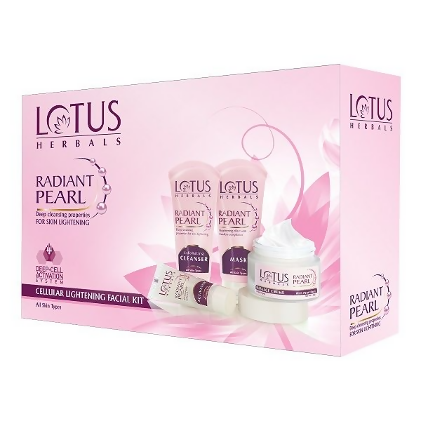 Lotus Herbals Radiant Pearl Cellular Lightening Facial Kit (170g) - Mytrendzcart