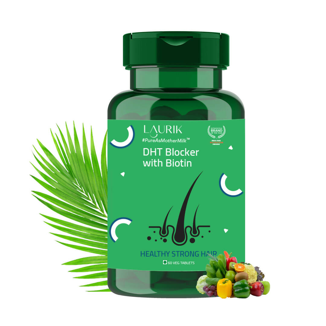 Laurik DHT Blocker Tablets With Ingredient Biotin, Helps Reduce Hair Fall, Stimulates Hair Growth - Mytrendzcart