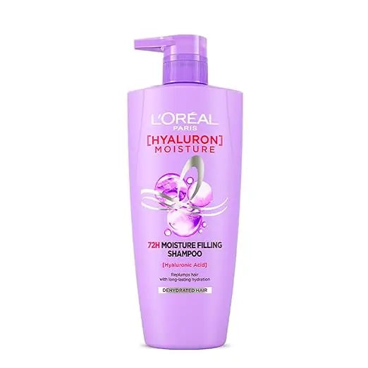 L'Oreal Paris Moisture Filling Shampoo, With Hyaluronic Acid, For Dry & Dehydrated Hair, Adds Shine & Bounce, Hyaluron Moisture 72H, 650ml - Mytrendzcart
