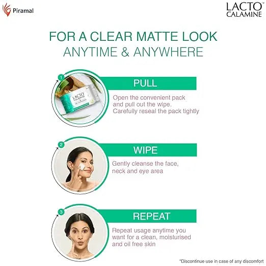 Lacto Calamine Daily Cleansing Facial Wipes 25N Each - Pack of 2 | Wet Wipes for Face with Aloe Vera, Cucumber & Vitamin E | Makeup Remover Wipes| Hydrating,Refreshing, Soothing| - Mytrendzcart