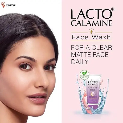 Lacto Calamine Face Wash For Oily Skin |100ml each- Pack of 2 | Kaolin Clay, Niacinamide & Vitamin E | Facewash Reduces Excess Oil, Controls Pimples, Blackheads & Whiteheads |Face wash For Women & Men - Mytrendzcart