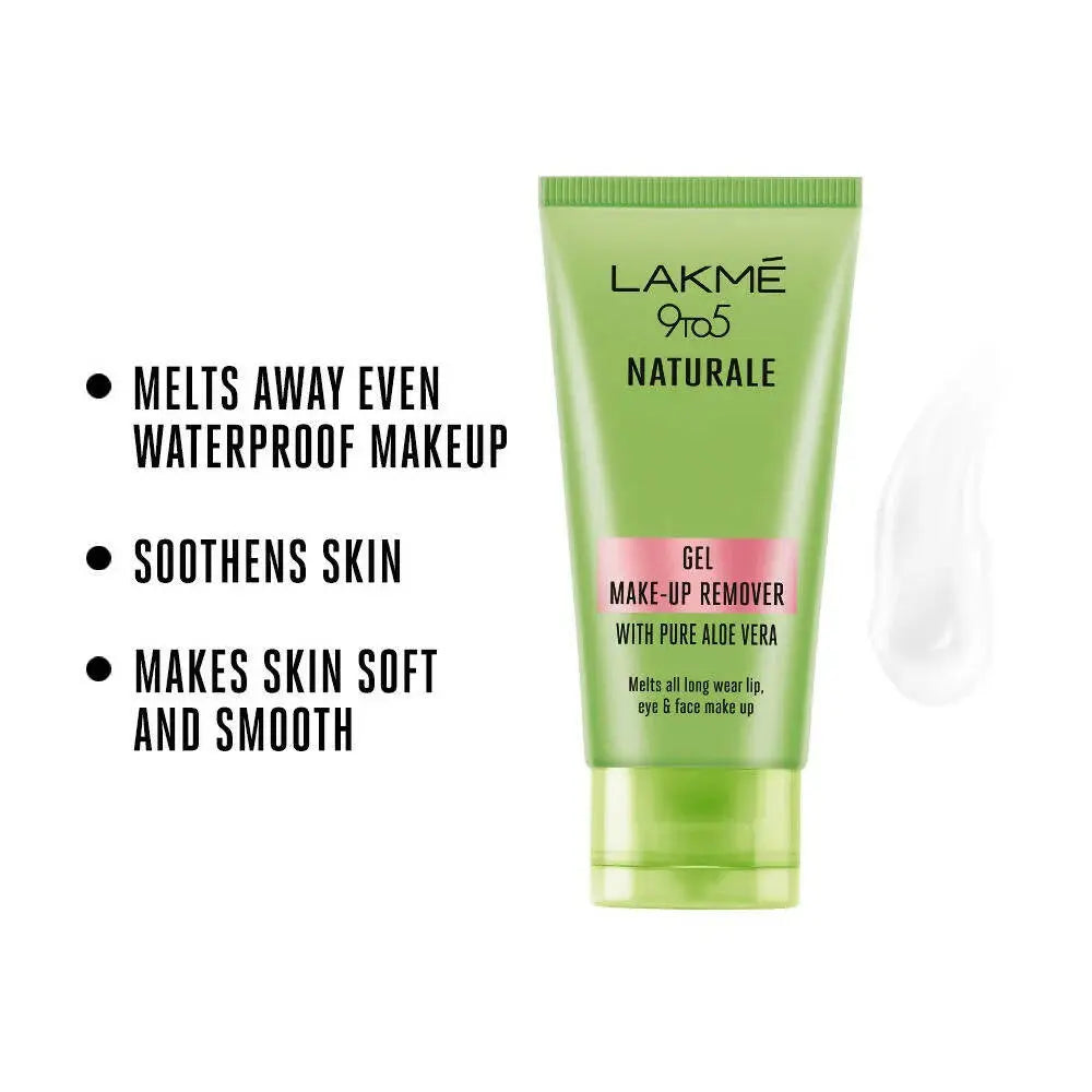 Lakme 9 To 5 Naturale Gel Makeup Remover With Pure Aloe Vera -50 ml - Mytrendzcart