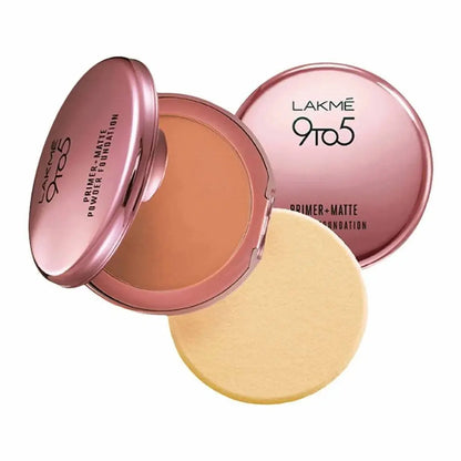 Lakme 9 To 5 Primer With Matte Powder Foundation Compact - Natural Almond - Mytrendzcart