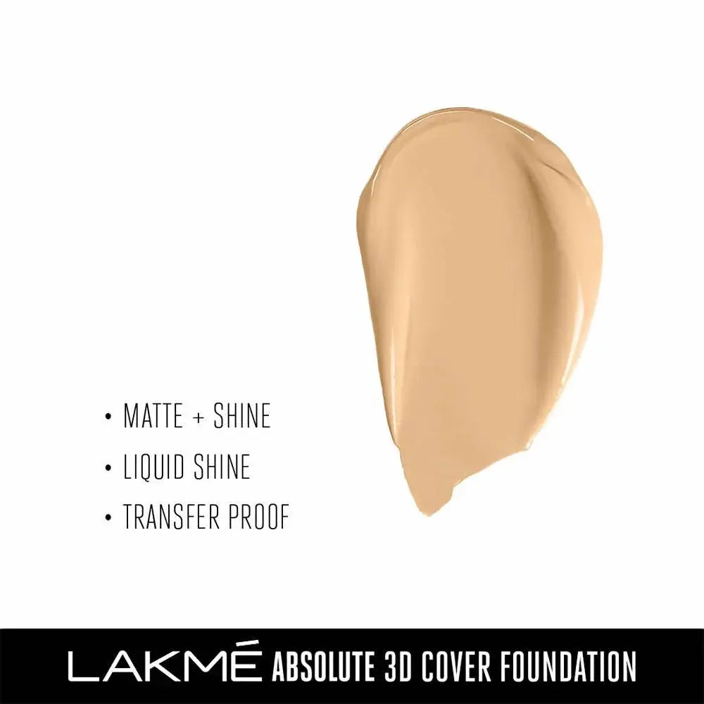 Lakme Absolute 3D Cover Foundation - Warm Crème (15 Ml) -15 Ml - Mytrendzcart