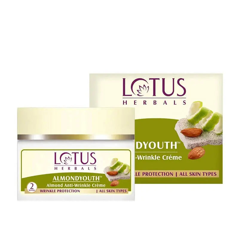 Lotus Herbals Almondyouth Almond Anti-Wrinkle Cream -50 Gm - Mytrendzcart