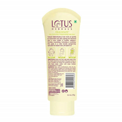 Lotus Herbals Frujuvenate Skin Perfecting and Rejuvenating Fruit Pack -60 Gm - Mytrendzcart