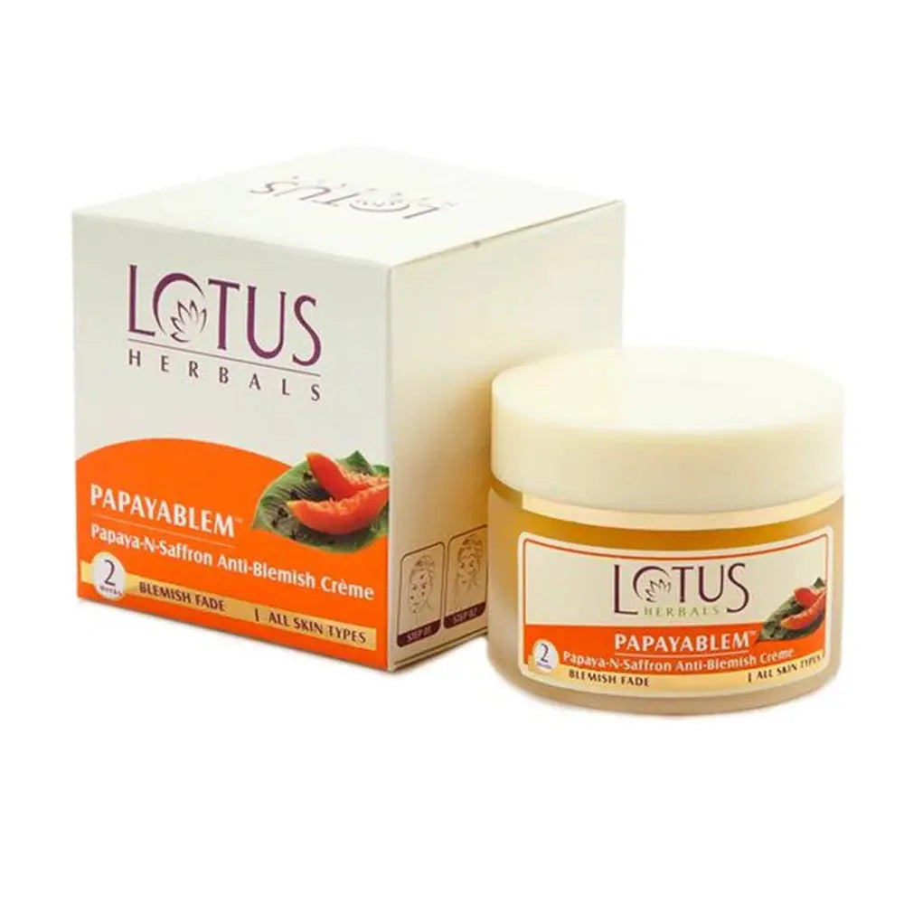 Lotus Herbals Papayablem Papaya-N-Saffron Anti-Blemish Creme -50 gm - Mytrendzcart