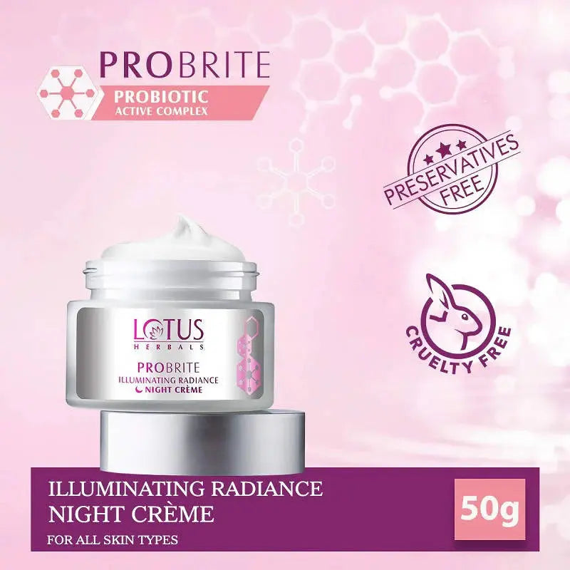 Lotus Herbals Probrite Illuminating Radiance Night Creme -50 gm - Mytrendzcart