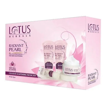 Lotus Herbals Radiant Pearl Cellular Lightening Facial Kit (170g) -kit - Mytrendzcart