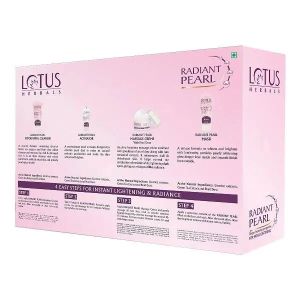 Lotus Herbals Radiant Pearl Cellular Lightening Facial Kit (170g) -kit - Mytrendzcart