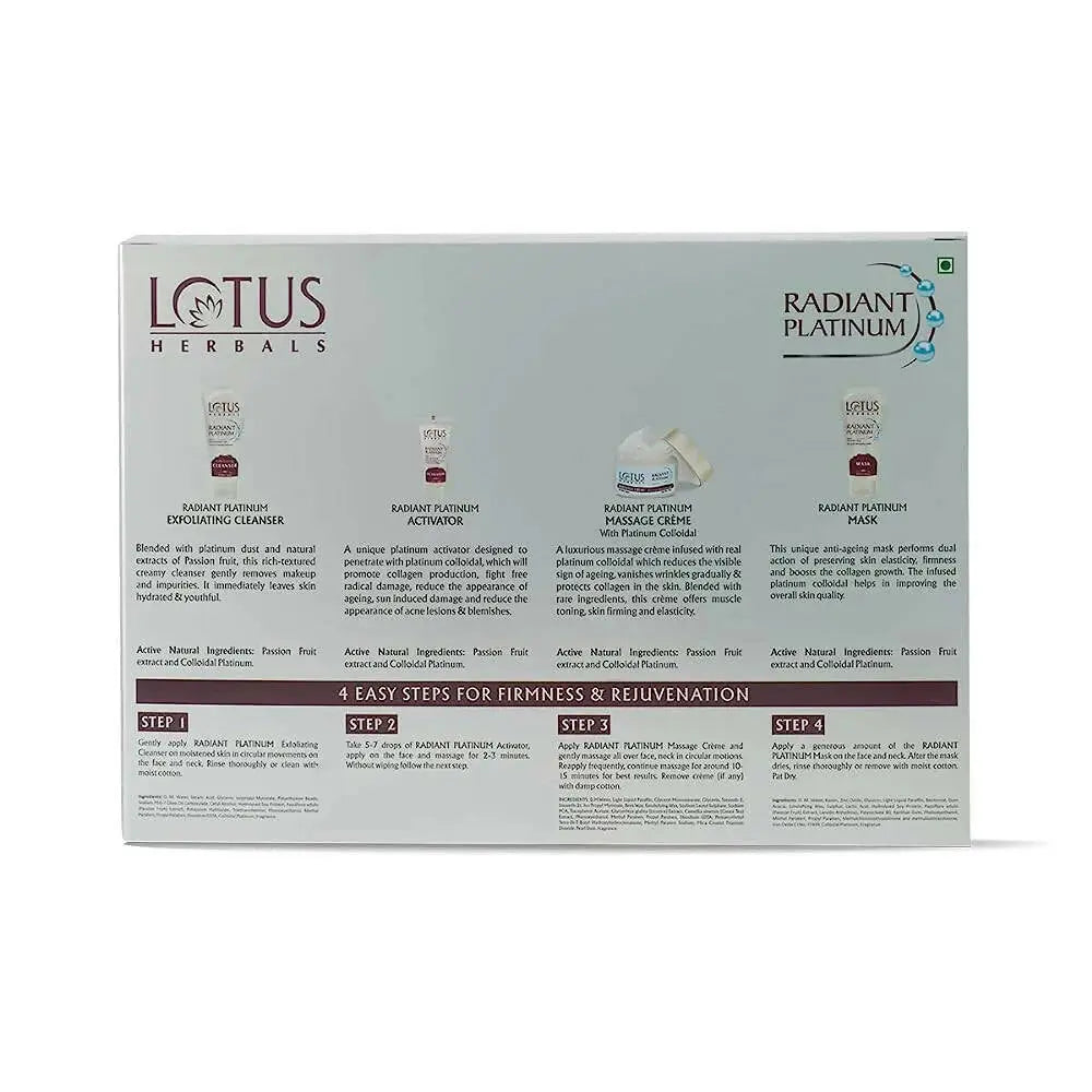 Lotus Herbals Radiant Platinum Cellular Anti-Ageing Facial Kit (170gm) -kit - Mytrendzcart