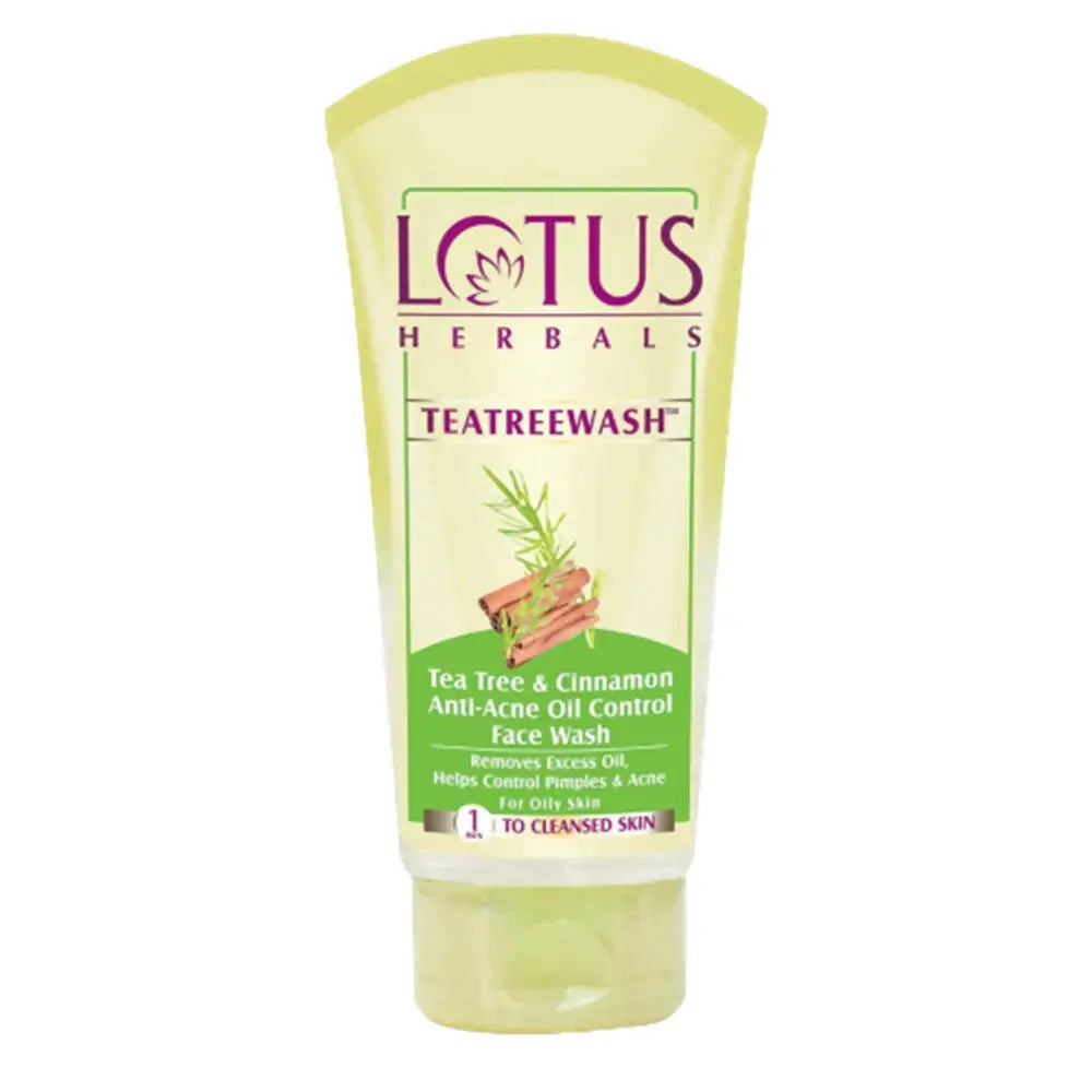 Lotus Herbals Teatreewash Tea Tree & Cinnamon Anti-Acne Oil Control Face wash -80 gm - Mytrendzcart