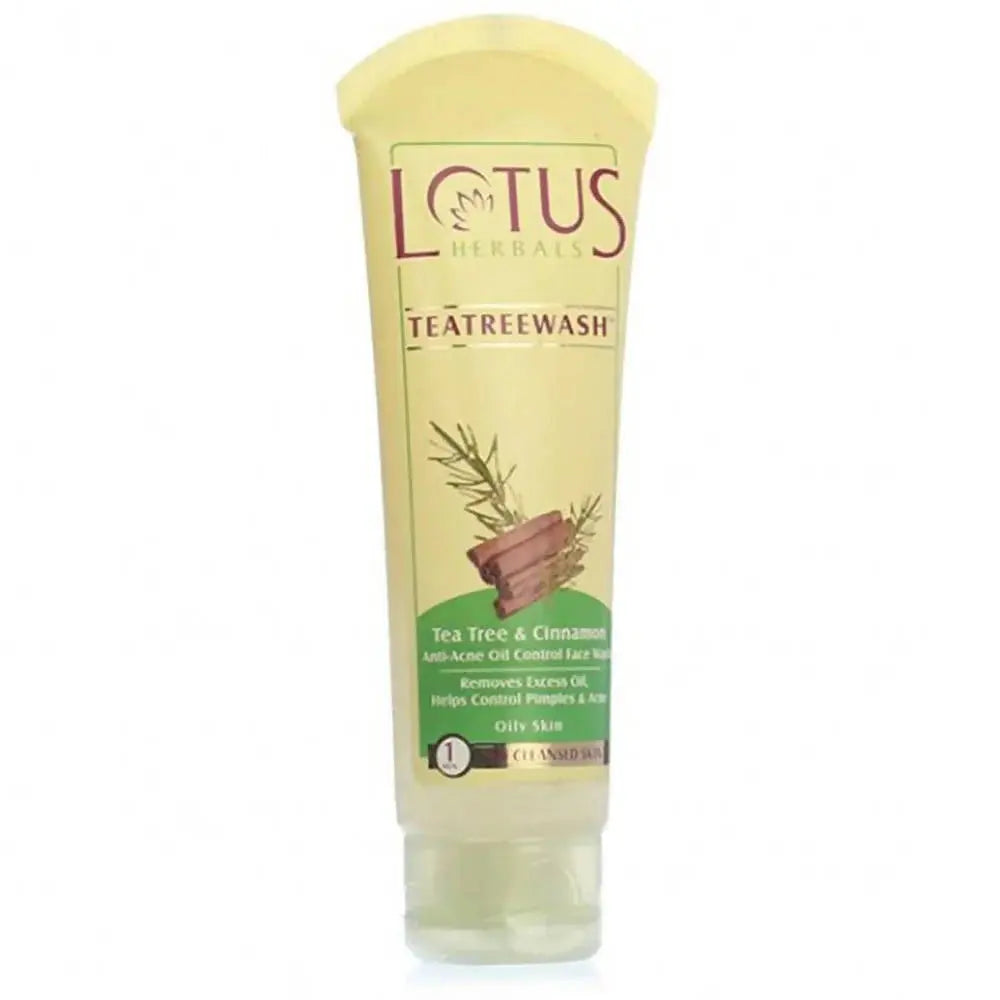 Lotus Herbals Teatreewash Tea Tree & Cinnamon Anti-Acne Oil Control Face wash -80 gm - Mytrendzcart