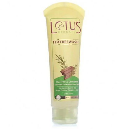 Lotus Herbals Teatreewash Tea Tree & Cinnamon Anti-Acne Oil Control Face wash -80 gm - Mytrendzcart