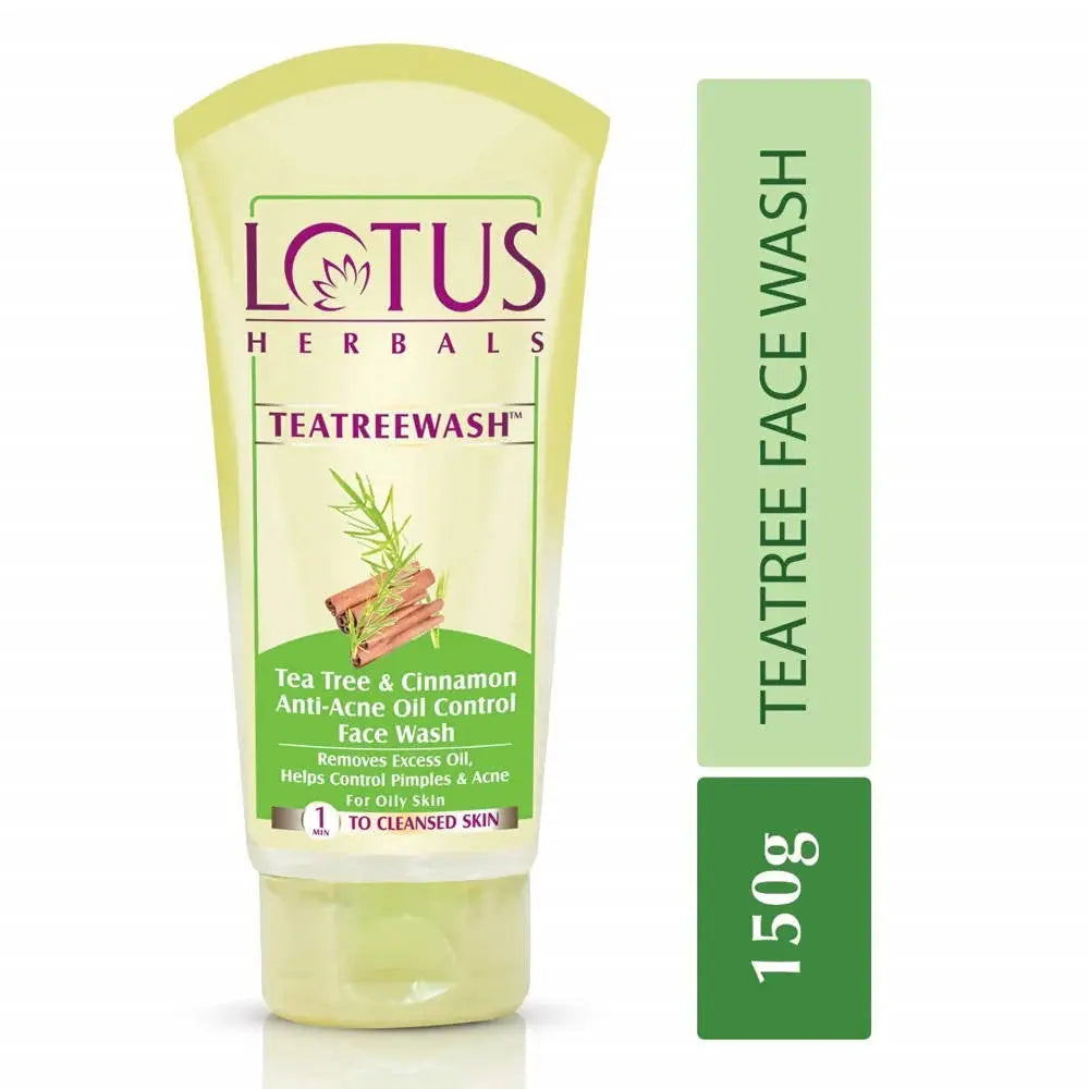 Lotus Herbals Teatreewash Tea Tree & Cinnamon Anti-Acne Oil Control Face wash -80 gm - Mytrendzcart