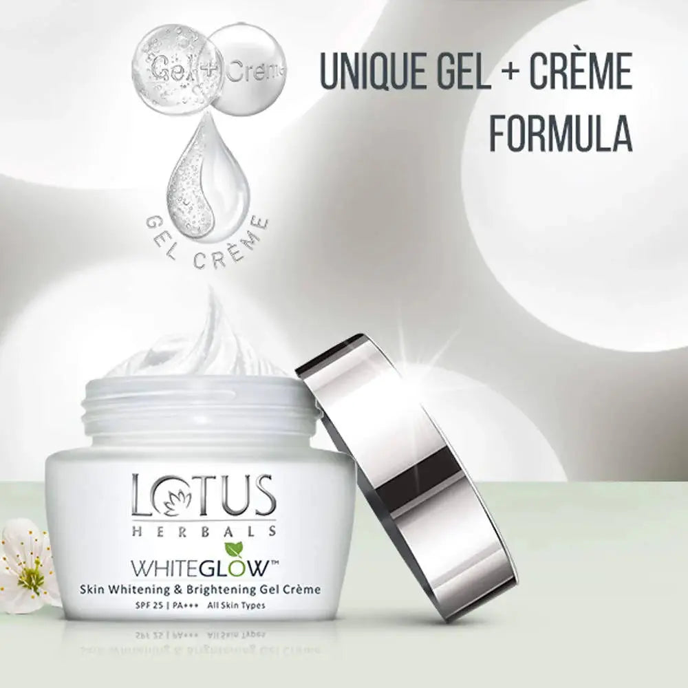 Lotus Herbals Whiteglow Skin Brightening Gel Creme SPF 25 PA+++ -35 gm - Mytrendzcart