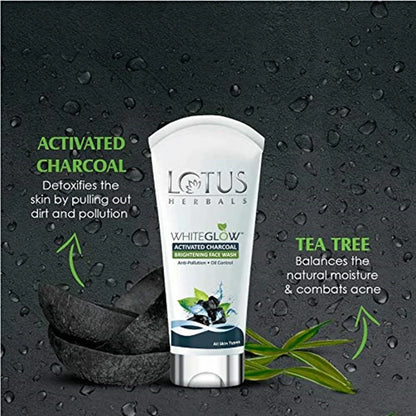 Lotus Herbals WhiteGlow Activated Charcoal Brightening Facewash -100 gm