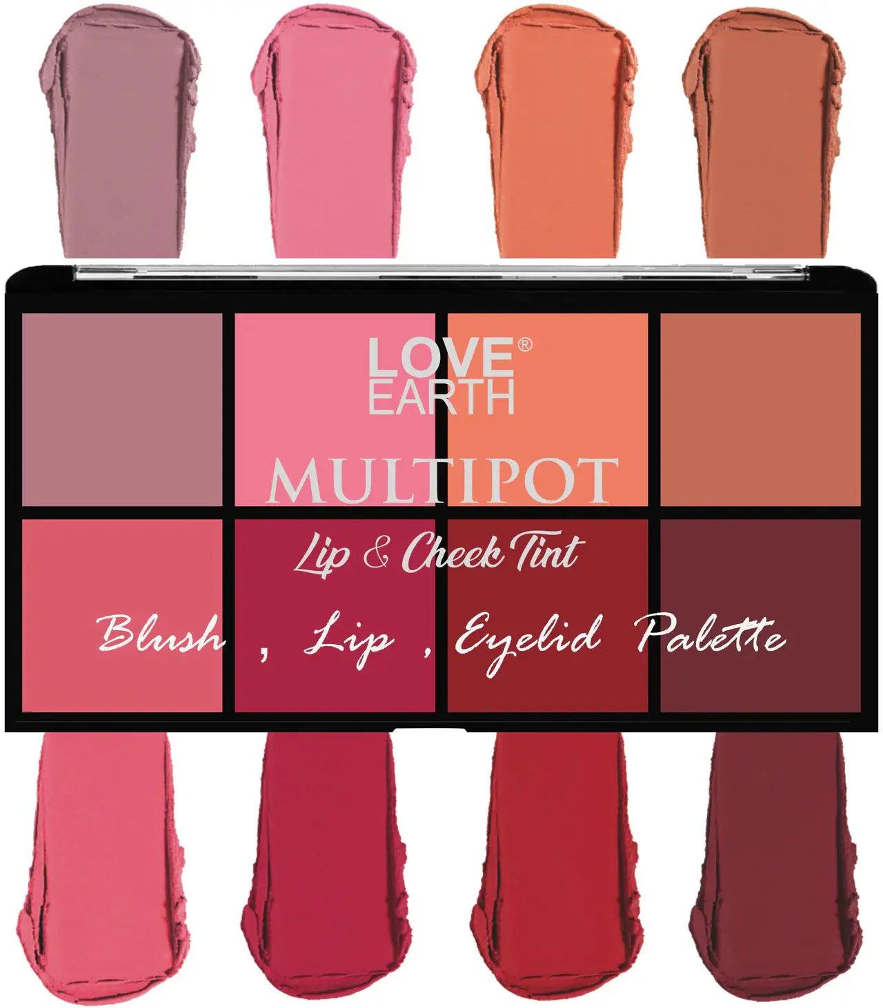 Love Earth Blush, Lips, Eyelid Palette With Richness Of Jojoba Oil And Vitamin E -16 gm - Mytrendzcart