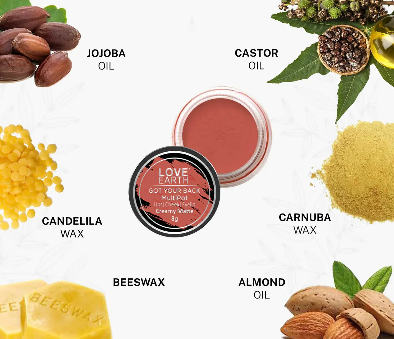 Love Earth Lip Tint & Cheek Tint Multipot Combo (Coral & Caramel Brown) -Combo - Mytrendzcart