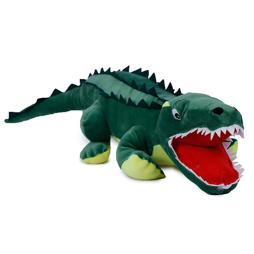 Webby Soft Crocodile with Open Mouth Stuffed Animal Plush Green Toy - 72 cm Mytrendzcart