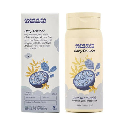 Maate Talc Free Natural & Ayurvedic Baby Powder -100 gm - Mytrendzcart