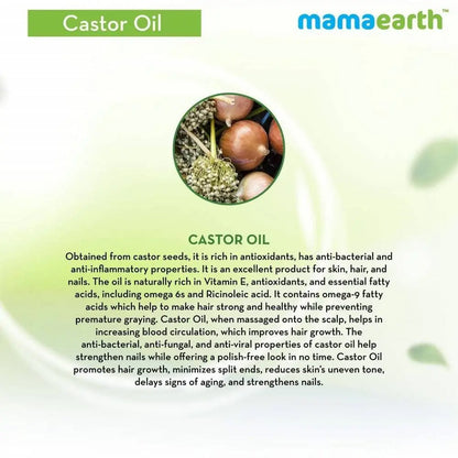 Mamaearth Castor Oil For Skin , Hair and Nails -150 ml - Mytrendzcart