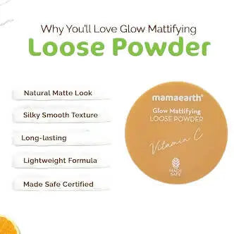 Mamaearth Glow Mattifying Loose Powder -12 gm - Mytrendzcart