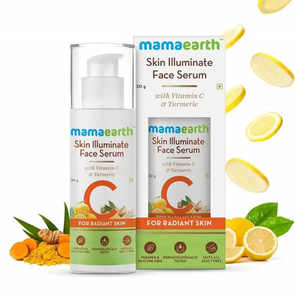 Mamaearth Skin Illuminate Face Serum With Vitamin C & Turmeric For Radiant Skin -30 gm - Pack of 1 - Mytrendzcart