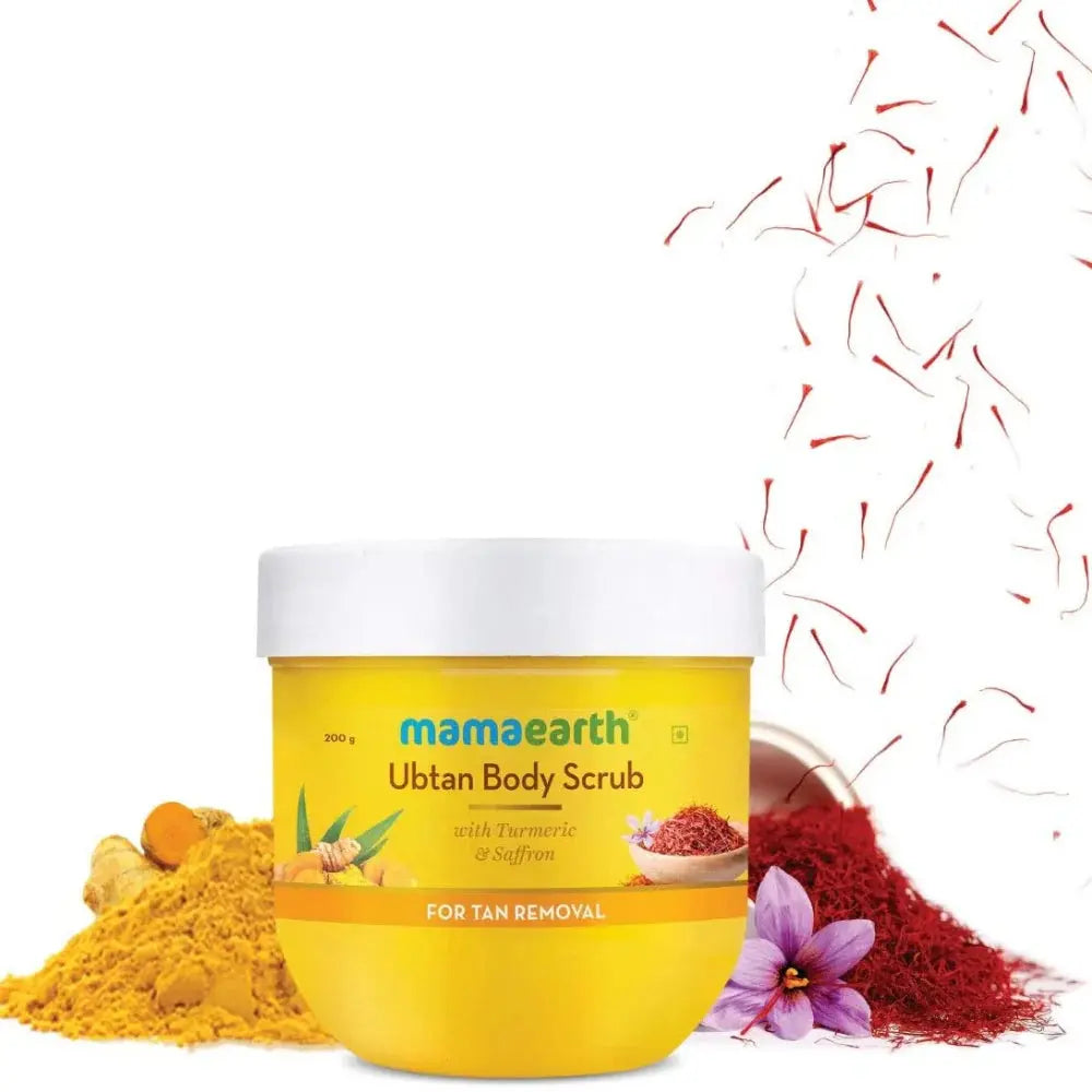 Mamaearth Ubtan Body Scrub with Turmeric & Saffron for Tan Removal -200 gm - Mytrendzcart