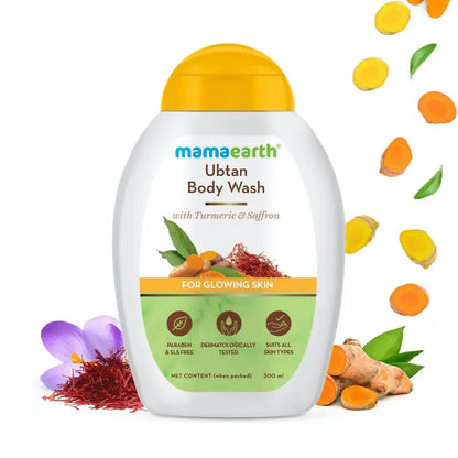 Mamaearth Ubtan Body Wash With Turmeric & Saffron for Glowing Skin -300 ml - Mytrendzcart