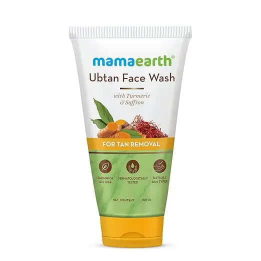 Mamaearth Ubtan Natural Face Wash For all Skin Type with Turmeric & Saffron for Tan Removal – 150 ml - Mytrendzcart