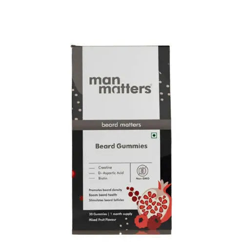 Man Matters Beard Growth Gummies, Promotes Beard Density -30 gummies - Mytrendzcart