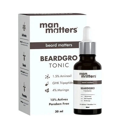 Man Matters BeardGro Beard Growth Tonic With 1.5% Aminexil, 4% Moringa -30 ml - Mytrendzcart