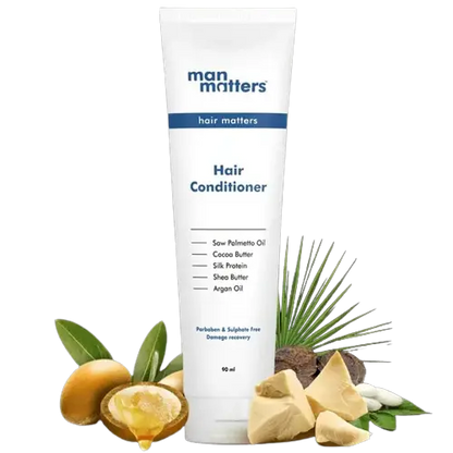 Man Matters Hair Conditioner For Men With Silk protein, Shea butter, Argan Oil, Cocoa Butter, & Saw Palmetto Oil. -90 ml - Mytrendzcart