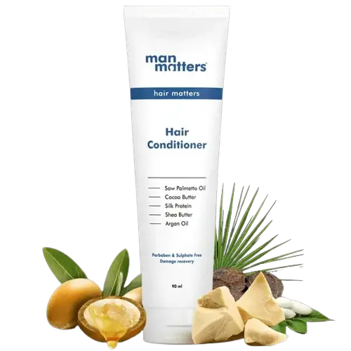 Man Matters Hair Conditioner For Men With Silk protein, Shea butter, Argan Oil, Cocoa Butter, & Saw Palmetto Oil. -90 ml - Mytrendzcart