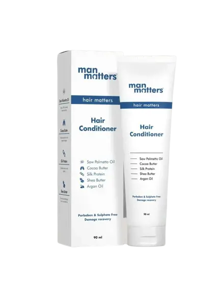 Man Matters Hair Conditioner For Men With Silk protein, Shea butter, Argan Oil, Cocoa Butter, & Saw Palmetto Oil. -90 ml - Mytrendzcart