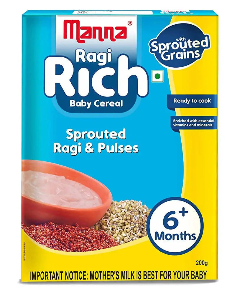 Manna Ragi Rich Baby Cereal For 6+ Months -200 gm - Mytrendzcart