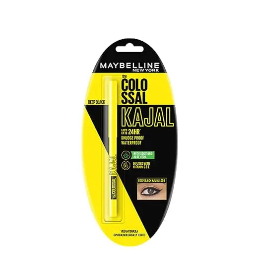 Maybelline New York Colossal Kajal, Intense Colour, Waterproof, Long lasting 24Hrs Stay, Black, 0.35g - Mytrendzcart