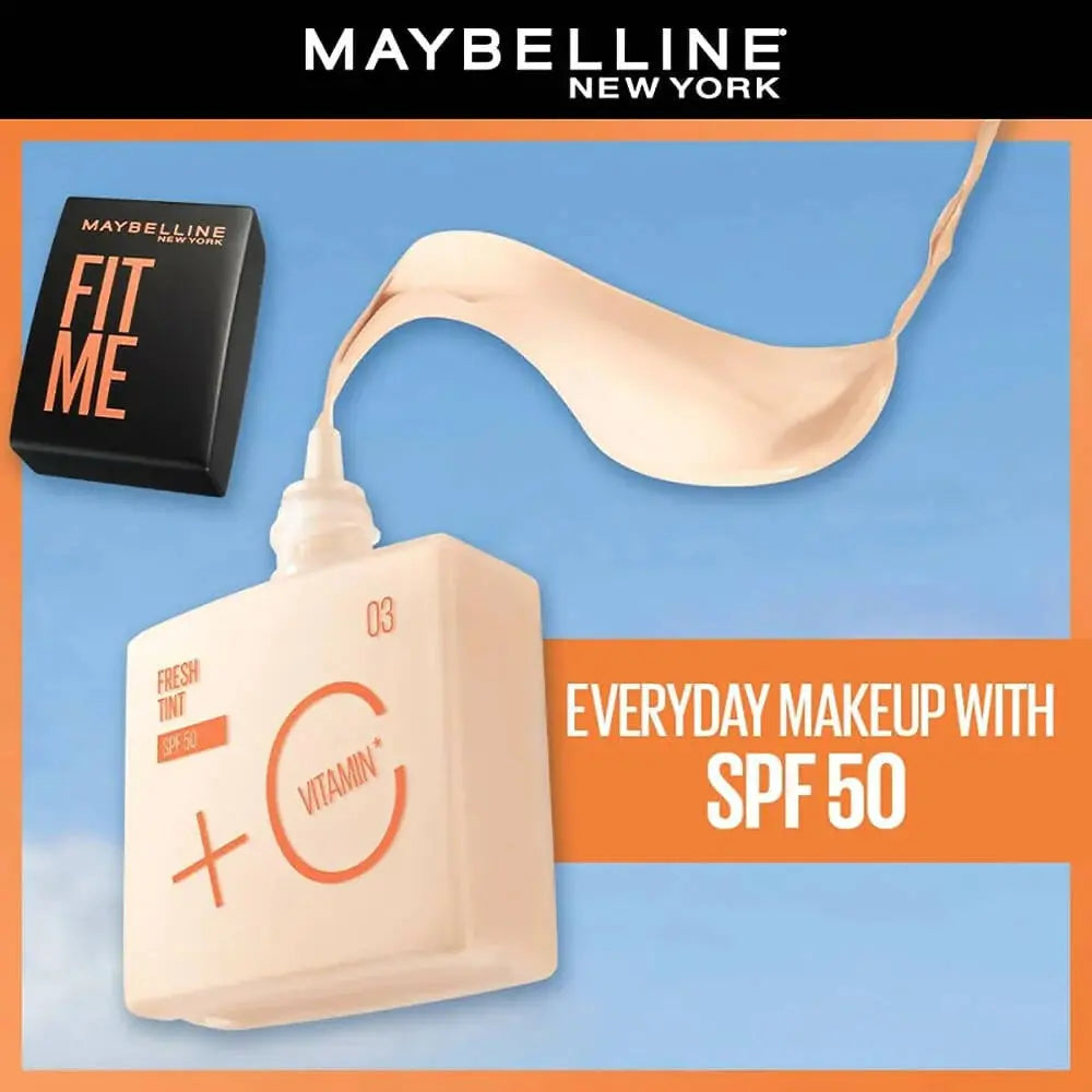 Maybelline New York Fit Me Fit Me Fresh Tint With SPF 50 & Vitamin C Foundation - Shade 05 -30 ml - Mytrendzcart