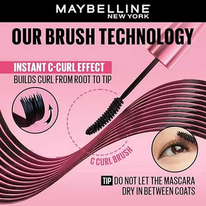 Maybelline New York Mascara, Curls Lashes, Highly Pigmented Colour, Long-lasting, Waterproof, Hypercurl , Black, 9.2ml - Mytrendzcart