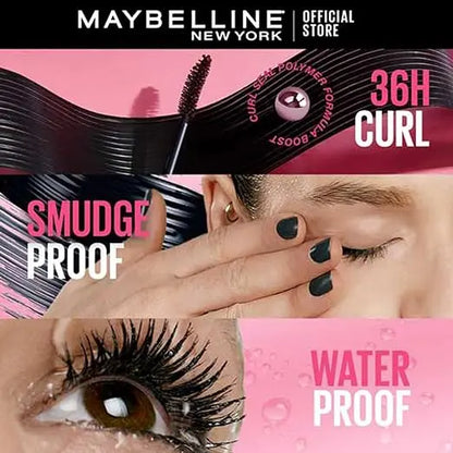 Maybelline New York Mascara, Curls Lashes, Highly Pigmented Colour, Long-lasting, Waterproof, Hypercurl , Black, 9.2ml - Mytrendzcart