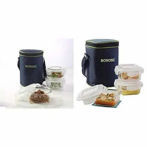 Microwavable Containers with Lunch Bag, 400ml, Set of 3 -400ml - Mytrendzcart