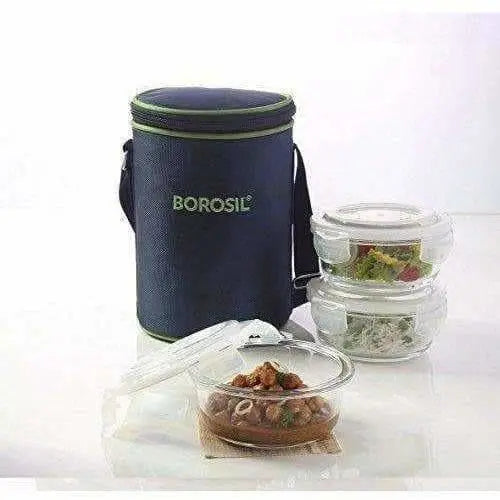 Microwavable Containers with Lunch Bag, 400ml, Set of 3 -400ml - Mytrendzcart