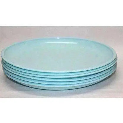 Microwave Safe & Unbreakable Round Full Plates with Bowl Pack of 6 Plates & 6 Bowl Set.- 12 Pieces - Aqua Blue Color - Mytrendzcart
