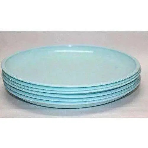 Microwave Safe & Unbreakable Round Full Plates with Bowl Pack of 6 Plates & 6 Bowl Set.- 12 Pieces - Aqua Blue Color - Mytrendzcart