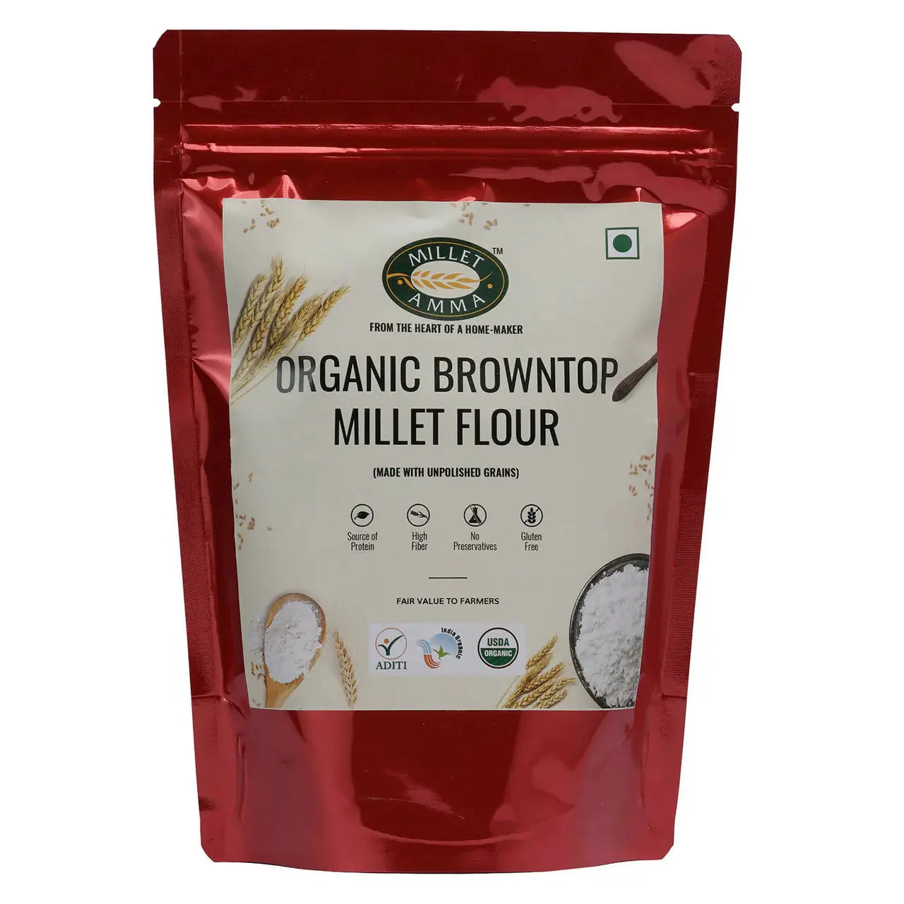 Millet Amma Organic Browntop Millet Flour -500 gm - Mytrendzcart