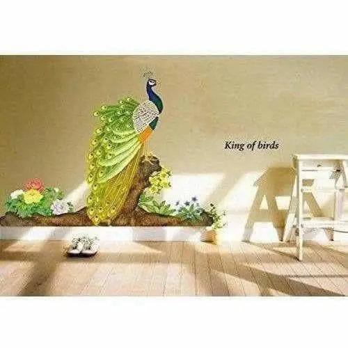 Multicolor - Decals Design Peacock Bird Wall Sticker - Mytrendzcart