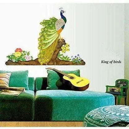 Multicolor - Decals Design Peacock Bird Wall Sticker - Mytrendzcart